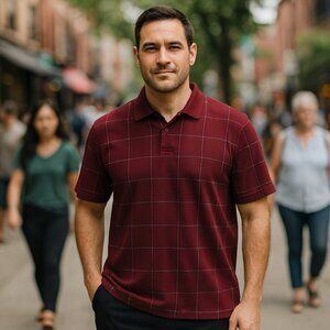 Van Heusen Men's Wine Button Down Shirt